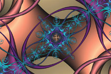 Blue Lattics Cross - Fractal Cross
