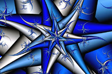 Blue Metal Flower Fractal
