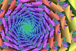 Blue & Purple 3D Vortex Fractal