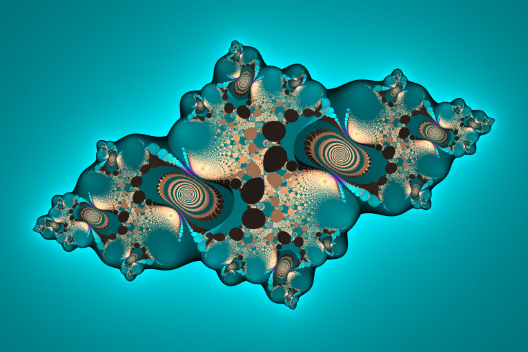 Teal-Gold Fractal Bug